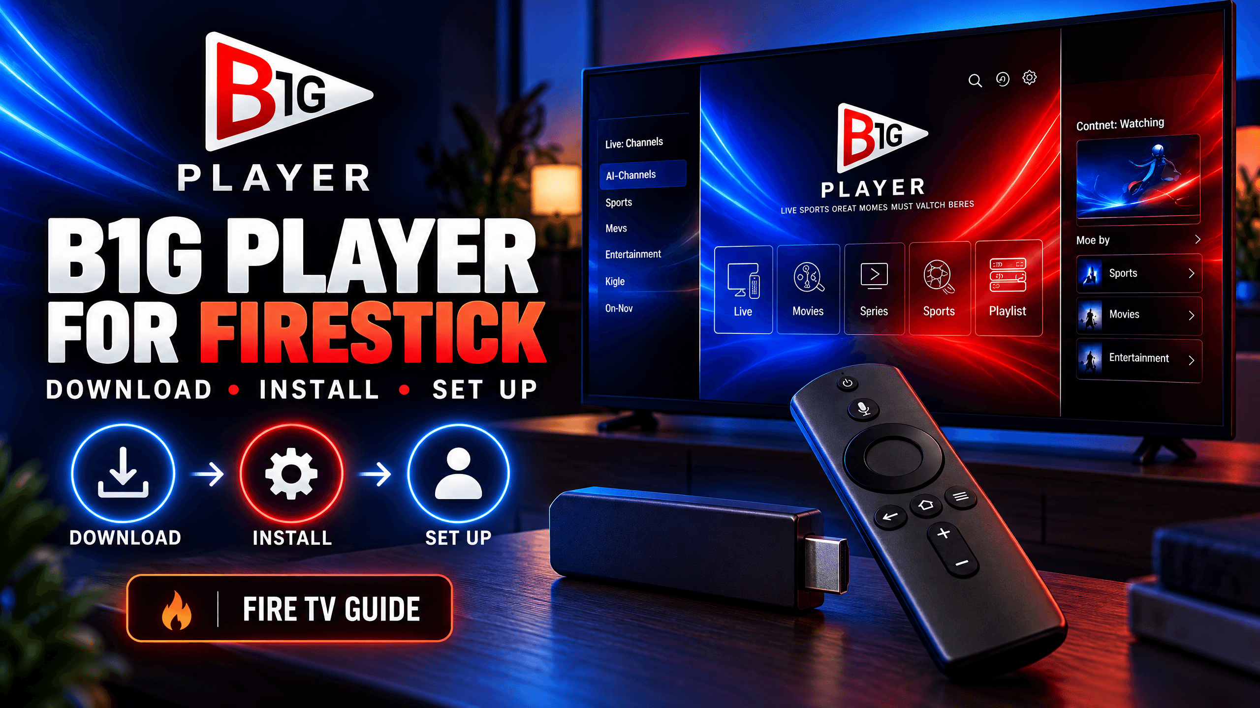 B1G Player for Firestick install and setup guide for B1G IPTV